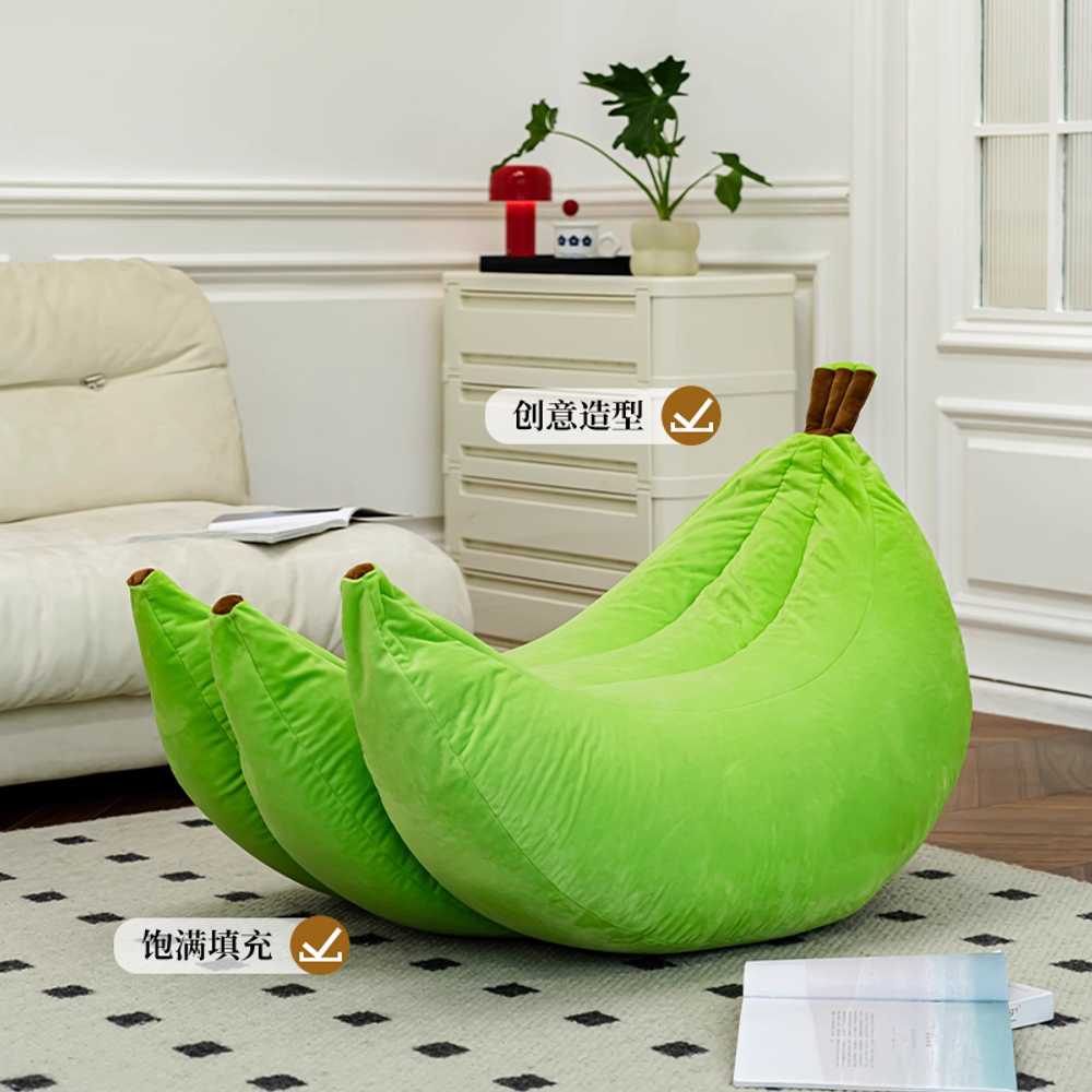 바나나 빈백 거실 인테리어 쫀득 싱글 쿠션 푹신 소파 노란색 110x65x70cm - 상세 이미지 3