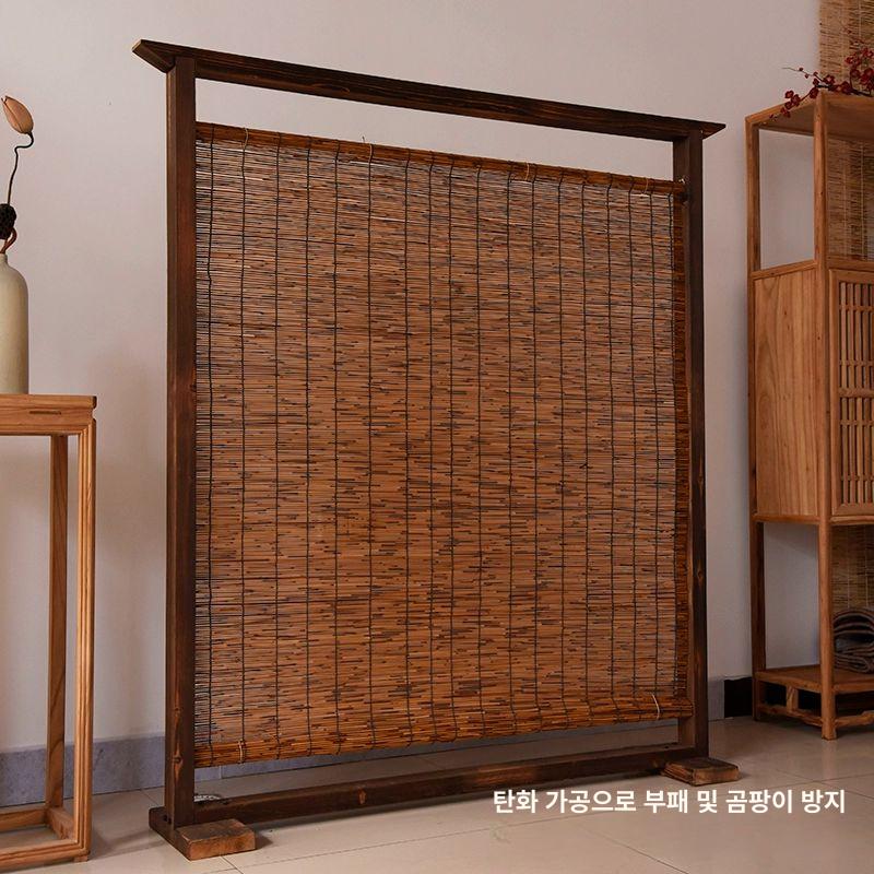 대나무 인테리어 파티션 전통 가리개 공간 분리 찻집 월넛 1.5mx0.9m 빈티지 1.5m 0.9m 카보나이즈드 - 상세 이미지 3