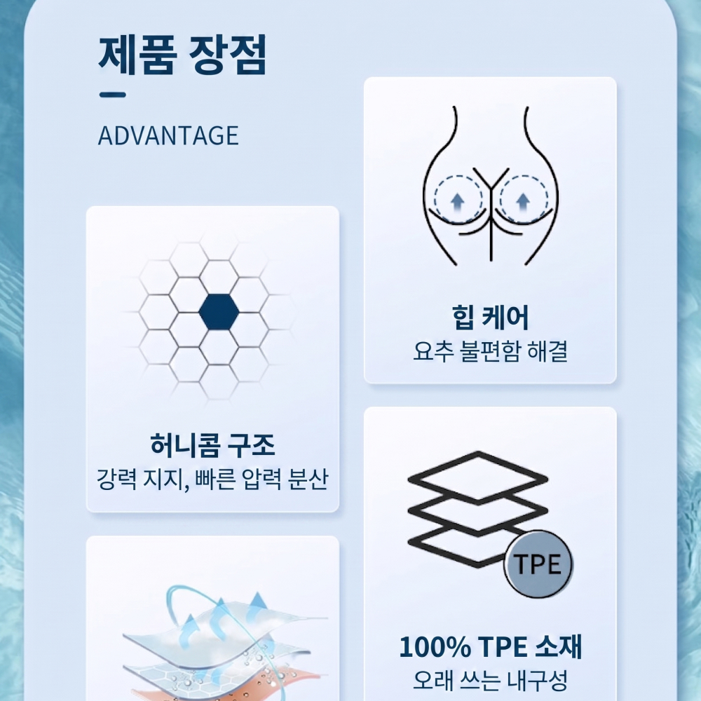 바람소리 6cm 휠체어 방석 공기 통압 방석 휠체어 쿠션 - 상세 이미지 4
