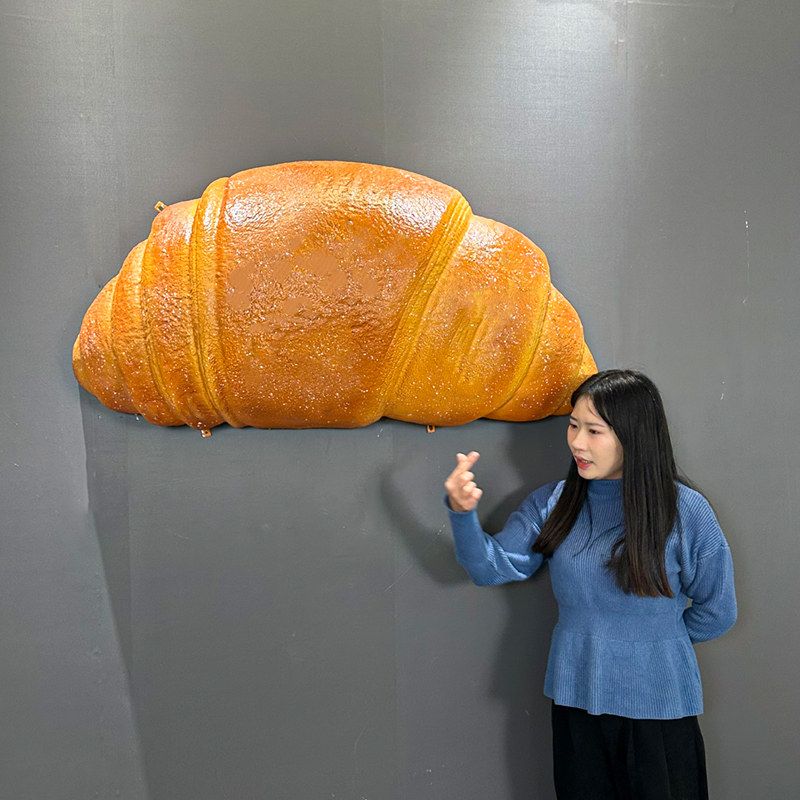 크루아상 모형 조형물 LED 간판 벽걸이 인테리어 빵 80cm 모의 크루아상 크루아상 - 상세 이미지 5