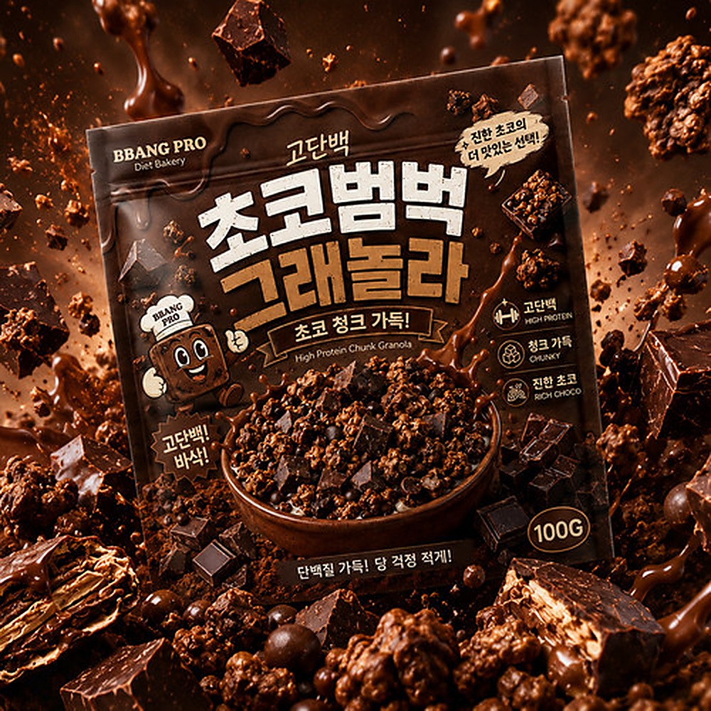 저당 초코 청크 그래놀라 | 리얼초코범벅 | 다이어트간식 100g, 5개 - 상세 이미지 2