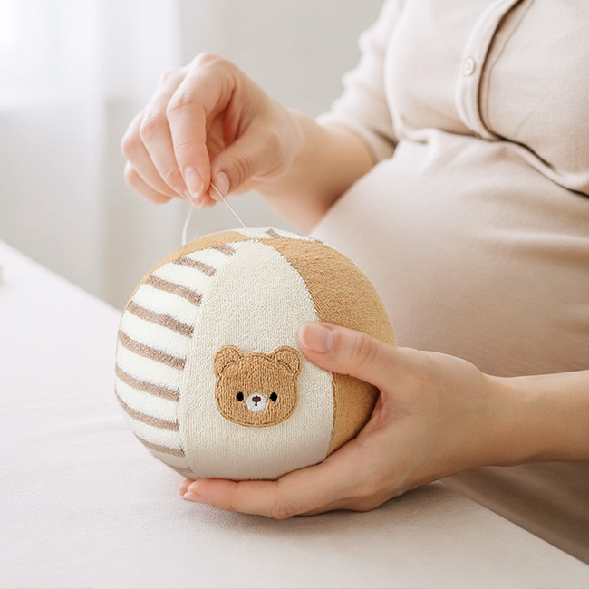 오가닉 베이비 볼 만들기 태교바느질 DIY KIT 곰 토끼 양 말 선택가능 - 상세 이미지 4