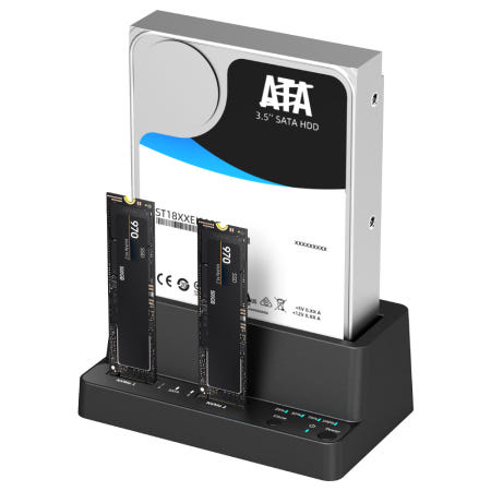 USB3.1 Gen2 원터치 클론 M.2 NVMe SSD HDD 3bay 도킹스테이션 IN-SHNDK3P