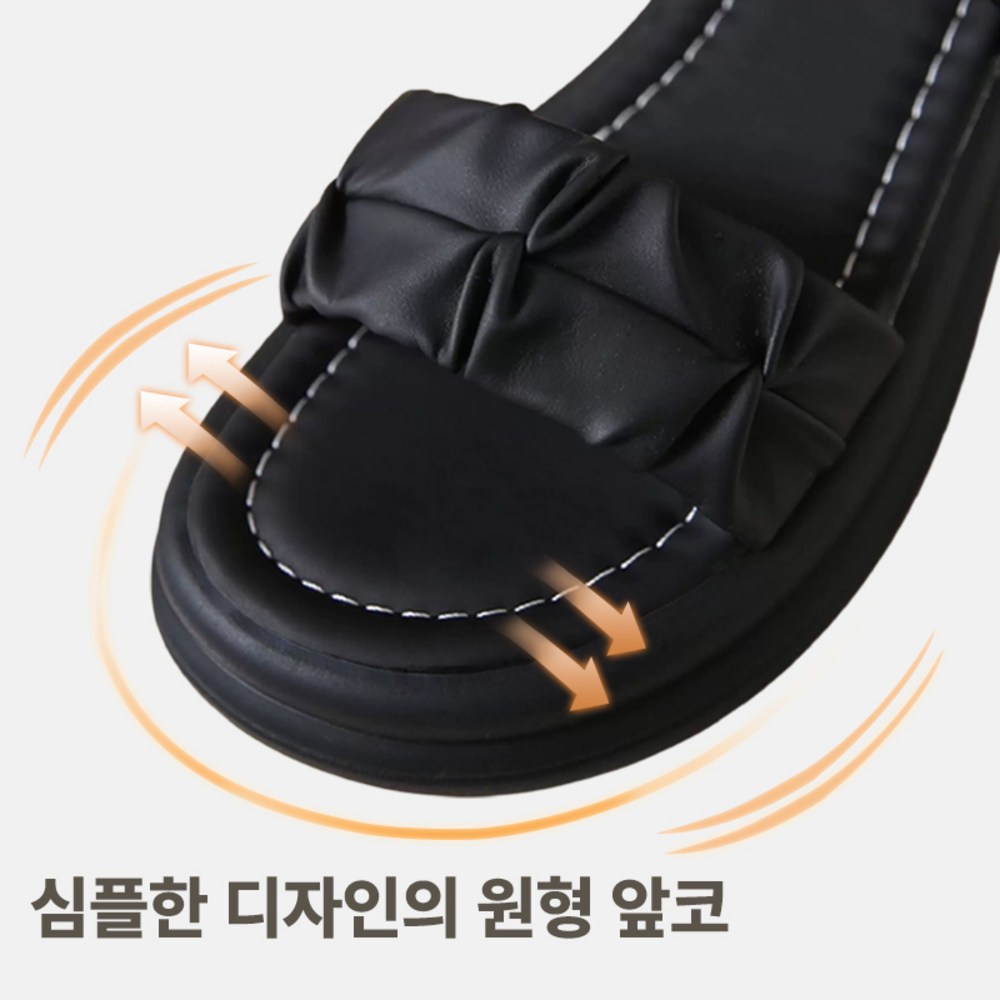 샌들 여름 필수템 가벼운 착용감 여행룩 경량 캐주얼 통굽 밴딩 슬리퍼 이미지 7
