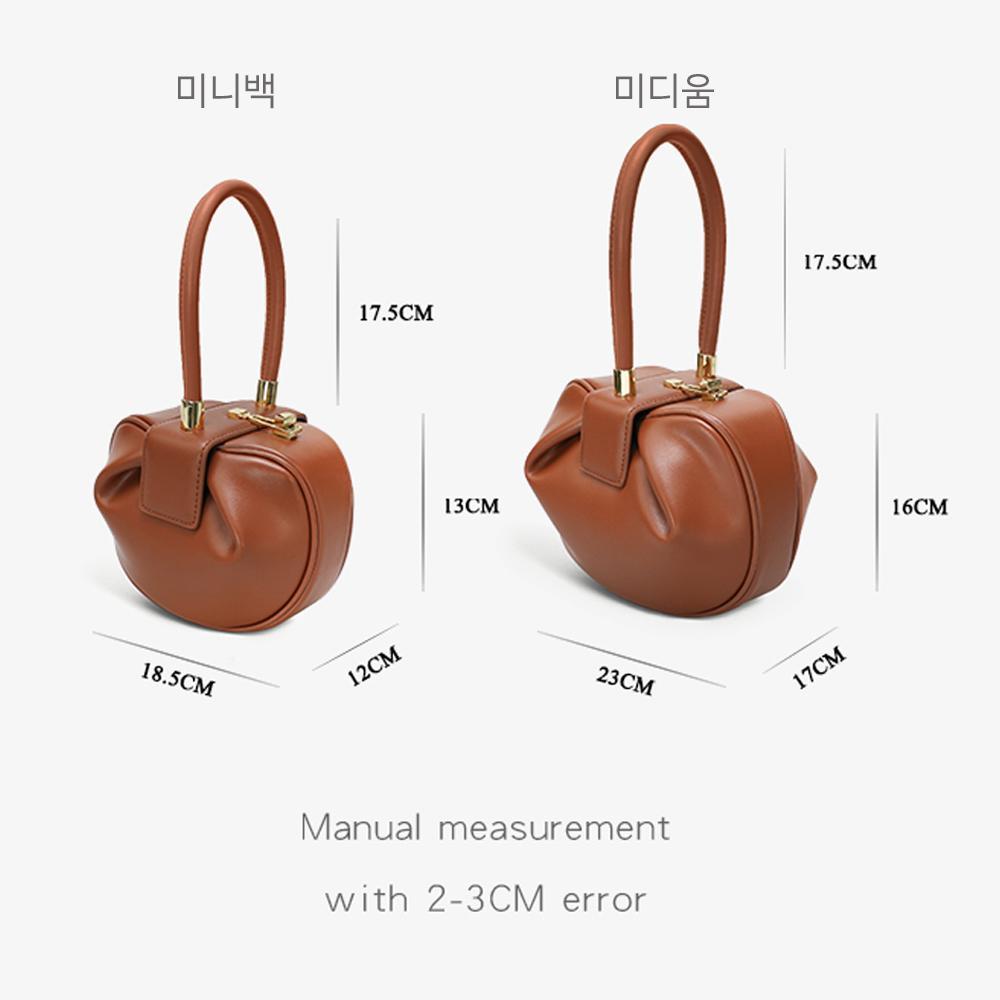LisCOM 미디엄 웨딩백 인플루언서 빈티지 클라우드 신부 토트백 소가죽 핸드백 - 상세 이미지 3