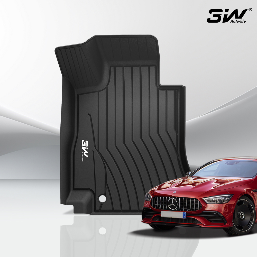 3W 에코라이너 TPE 카매트 3D 고무 바닥매트 벤츠 AMG GT 43, 운전석+조수석+뒷자석 - 상품 이미지