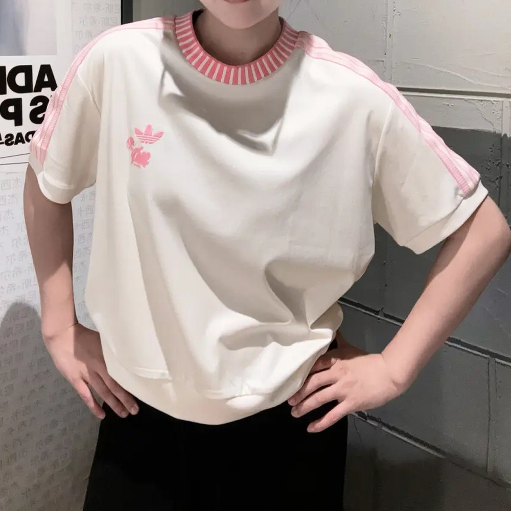 아디다스 디즈니 체셔캣 그래픽 반팔 티셔츠 화이트 KY8315 - 상품 이미지