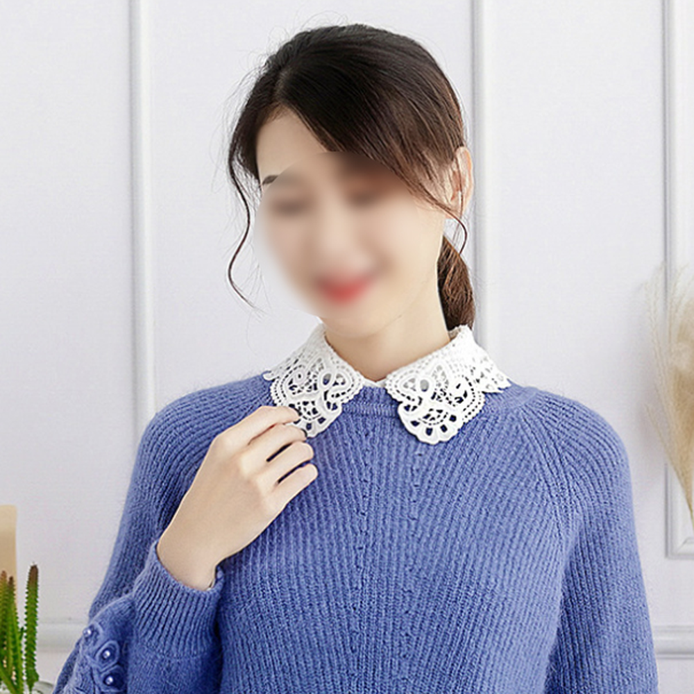 레이스디테일페이크카라 프리사이즈스타일링레이어드카라 밴딩고정패션아이템넥케이프 - 상세 이미지 3