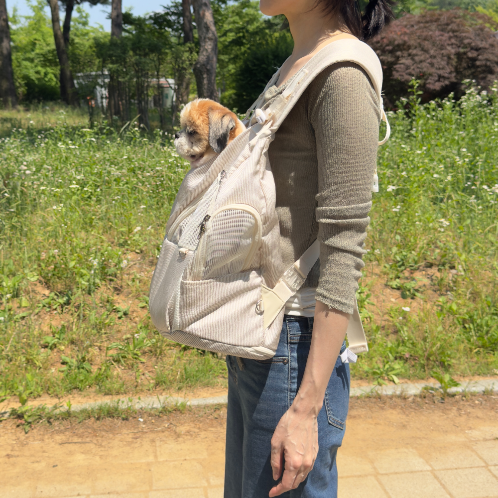 강아지 포대기 애견 슬링백 앞가방 모드니펫 산책 이동가방 백팩 S - 상세 이미지 2