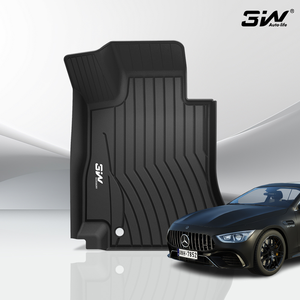 3W 에코라이너 TPE 카매트 3D 고무 바닥매트 벤츠 AMG GT 63, 운전석+조수석+뒷자석 - 상품 이미지