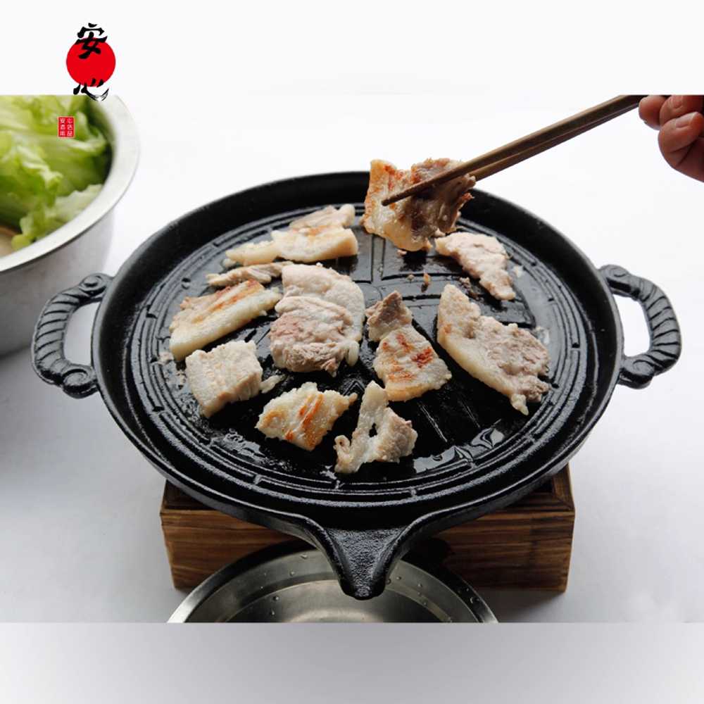 양고기 불판 바베큐 그릴 구이판 무쇠 솥뚜껑 팬 화로 28cm 구이판 - 상세 이미지 2