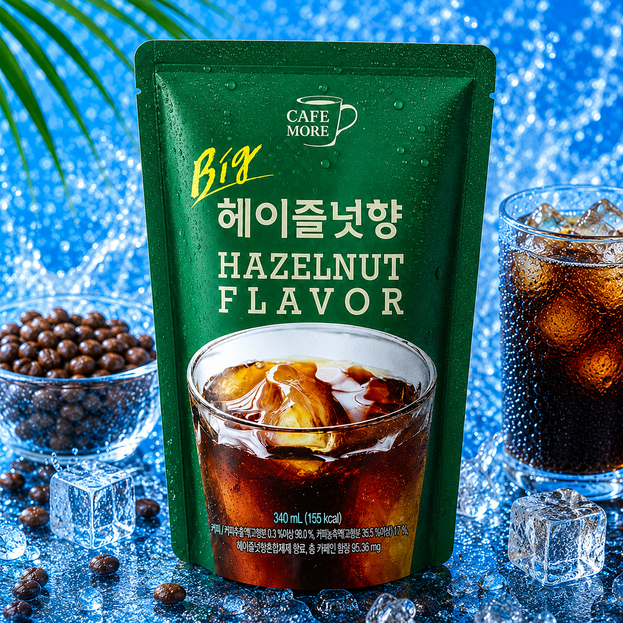 카페모어 빅 헤이즐넛향 340ml (8개입x5 총40팩) 헤이즐넛 커피 원두 휴대 파우치 - 상세 이미지 3