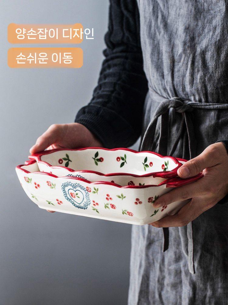 라자냐그릇 베이킹 치즈 오븐 스파게티 민트 파스타 접시 A - 상세 이미지 5