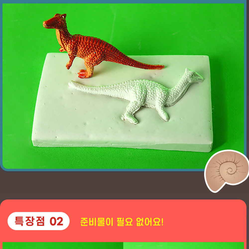 방과후수업공룡모형화석 점토놀이과학실험 초등고학년공룡화석만들기 4인세트 - 상세 이미지 3