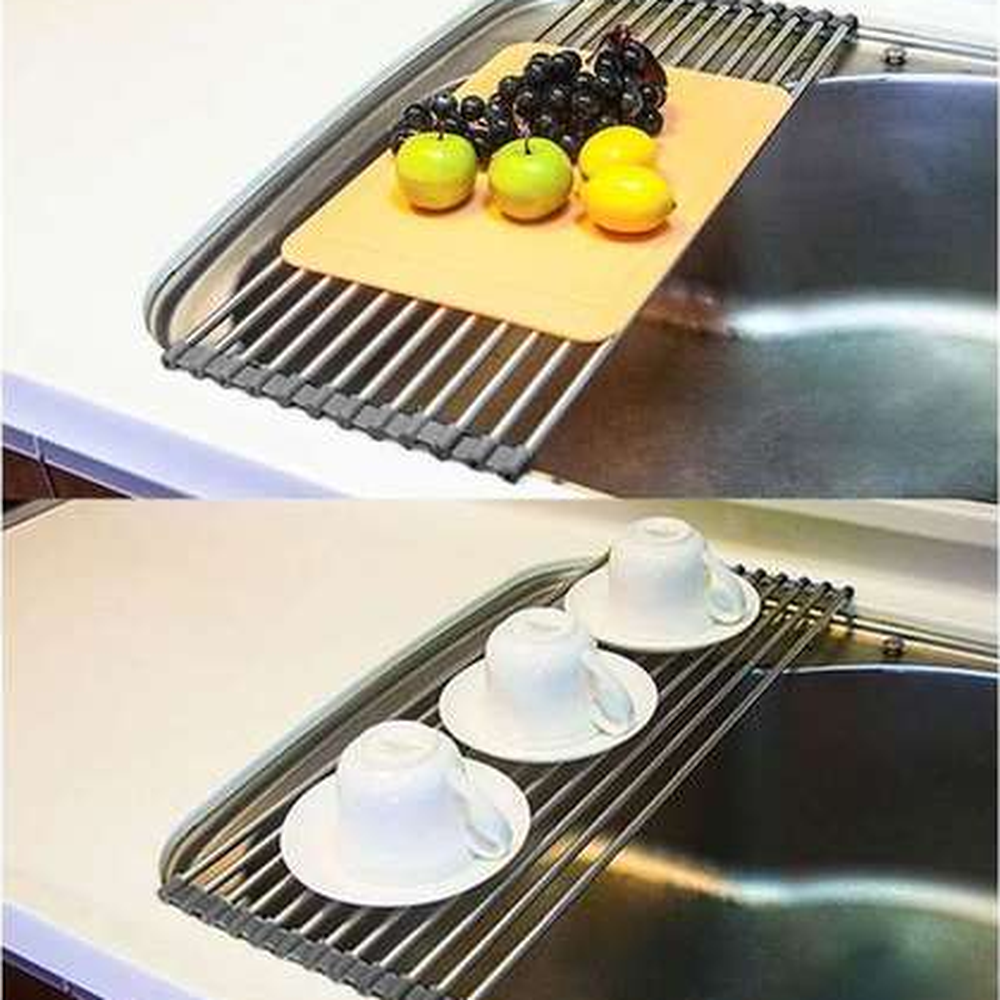 싱크대공간접이식싱크대선반 조리대확장다용도롤선반 간편보관공간활용식기건조대 12롤 - 상세 이미지 2