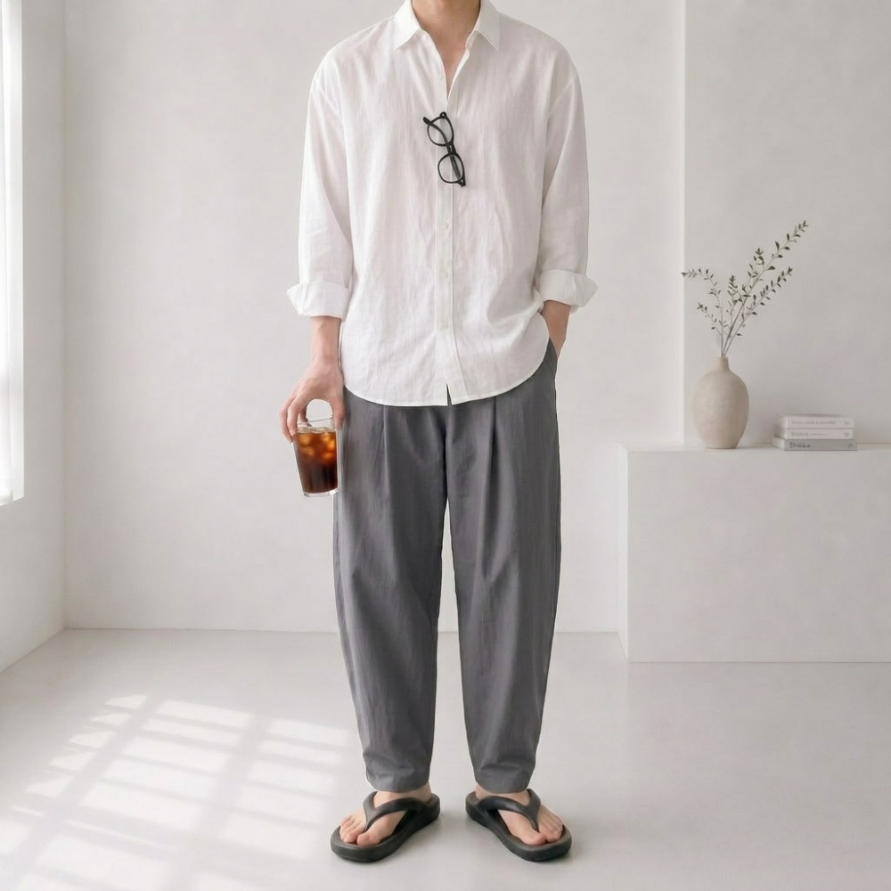 1+1 남자냉장고바지 남성냉감바지 벌룬팬츠 - 상세 이미지 5