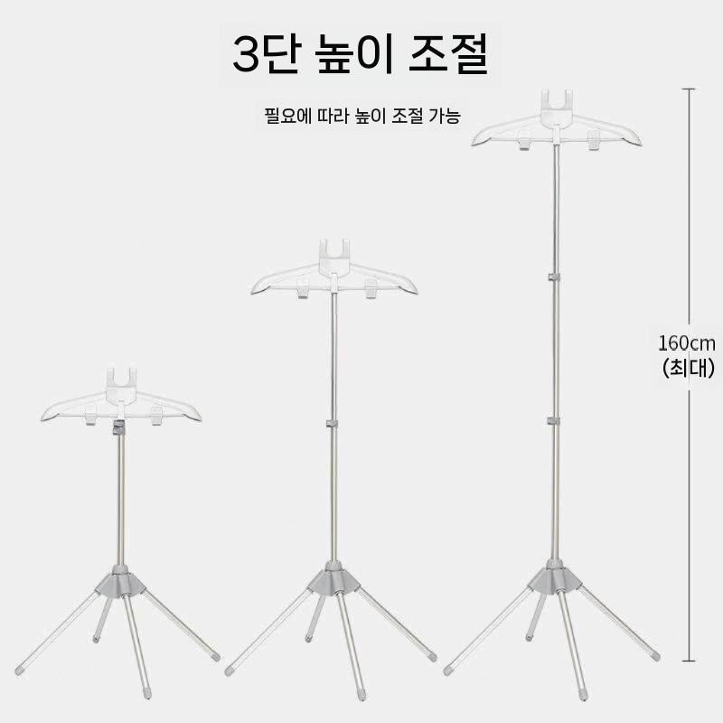스팀다리미용 행거 옷걸이 가정용 스티머 높이조절 블랙 - 상세 이미지 3