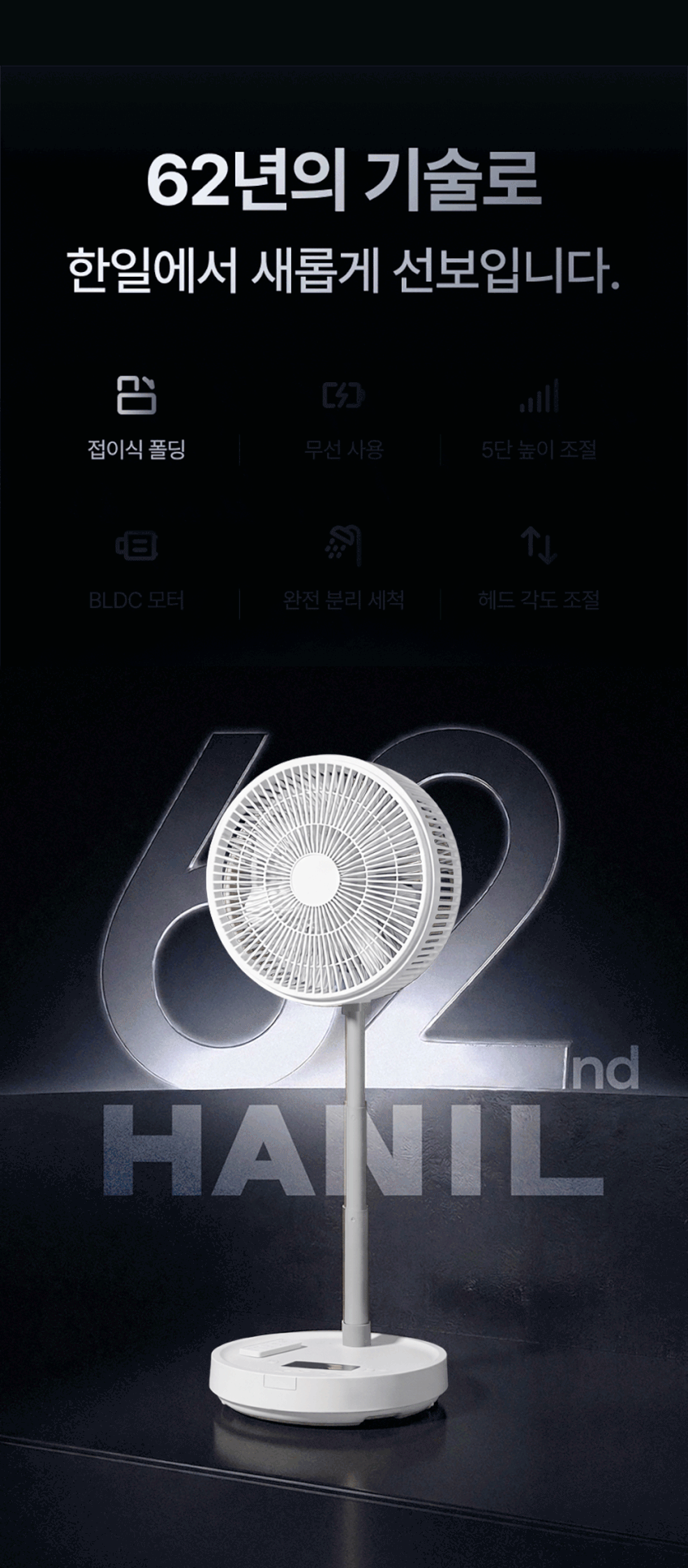 26년 신제품 한일 폴딩 써큘 접이식 무선 BLDC 서큘레이터 높이조절 판매처 상세 정보 이미지 4