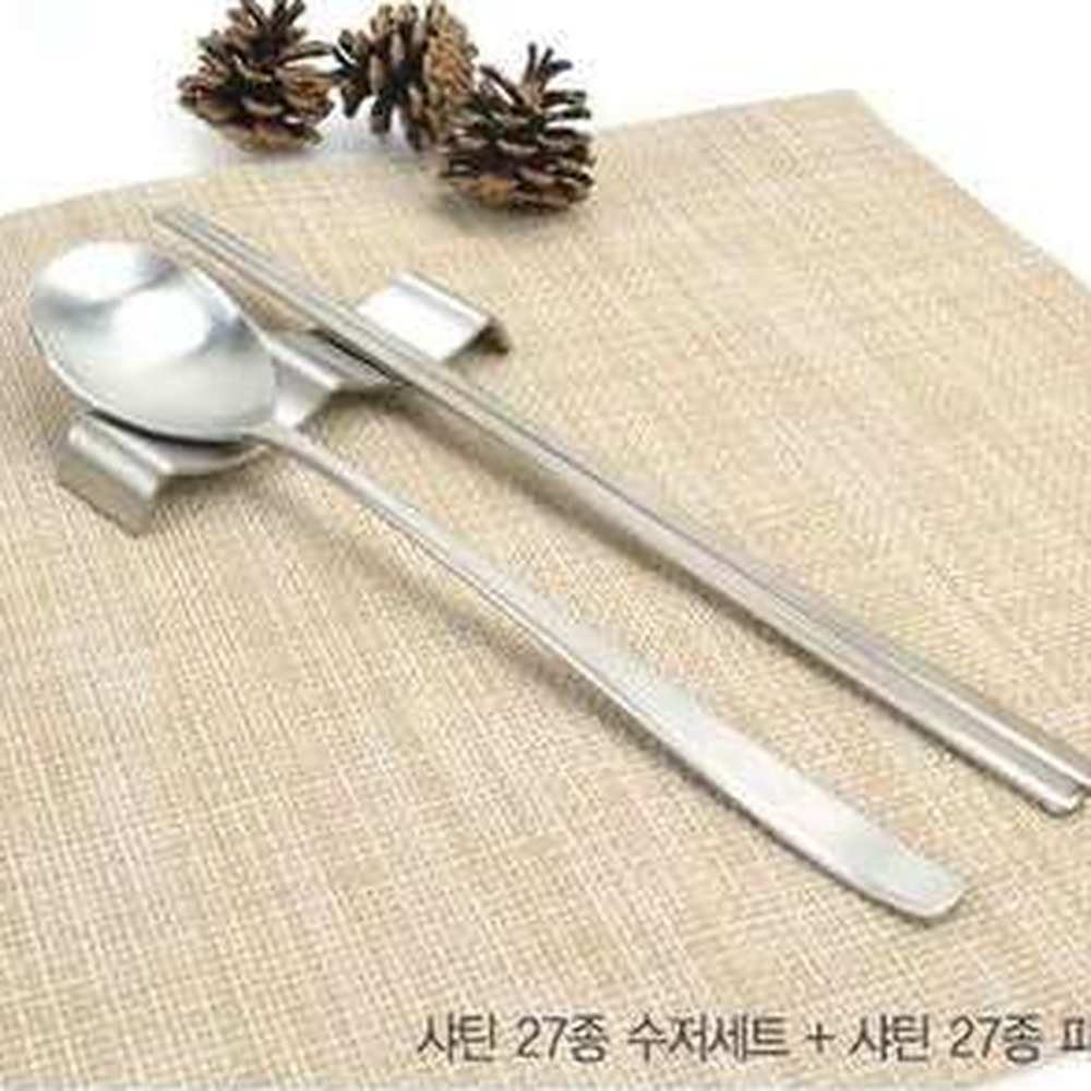 샤틴소재 미려한디자인한정식당용티타늄수저세트 부식방지레스토랑식기고급수저세트 티타늄파도수저받침 - 상세 이미지 5