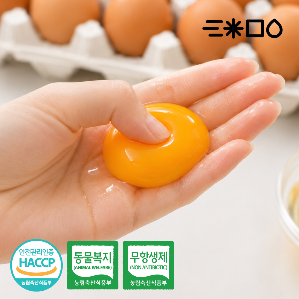 [삼초계란] 동물복지 무항생제 HACCP 난각번호 2번 신선한 유정란 20/40/60구 - 상품 이미지