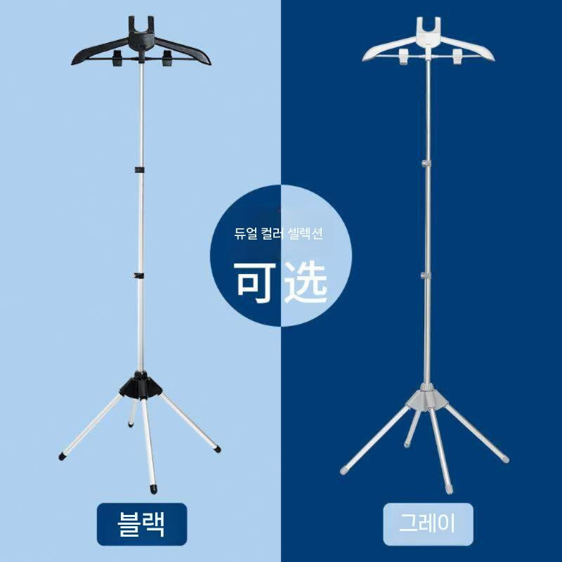 스팀다리미용 행거 옷걸이 가정용 스티머 높이조절 블랙 - 상세 이미지 2