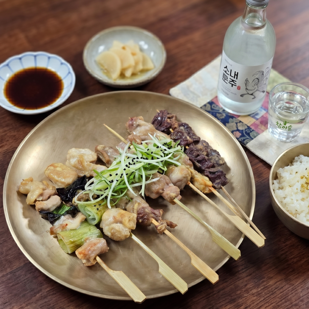 닭한마리 닭꼬치 모듬 6종(12꼬치) 370g 닭살 목살 파닭 껍질 염통 은행 포함 - 상세 이미지 3