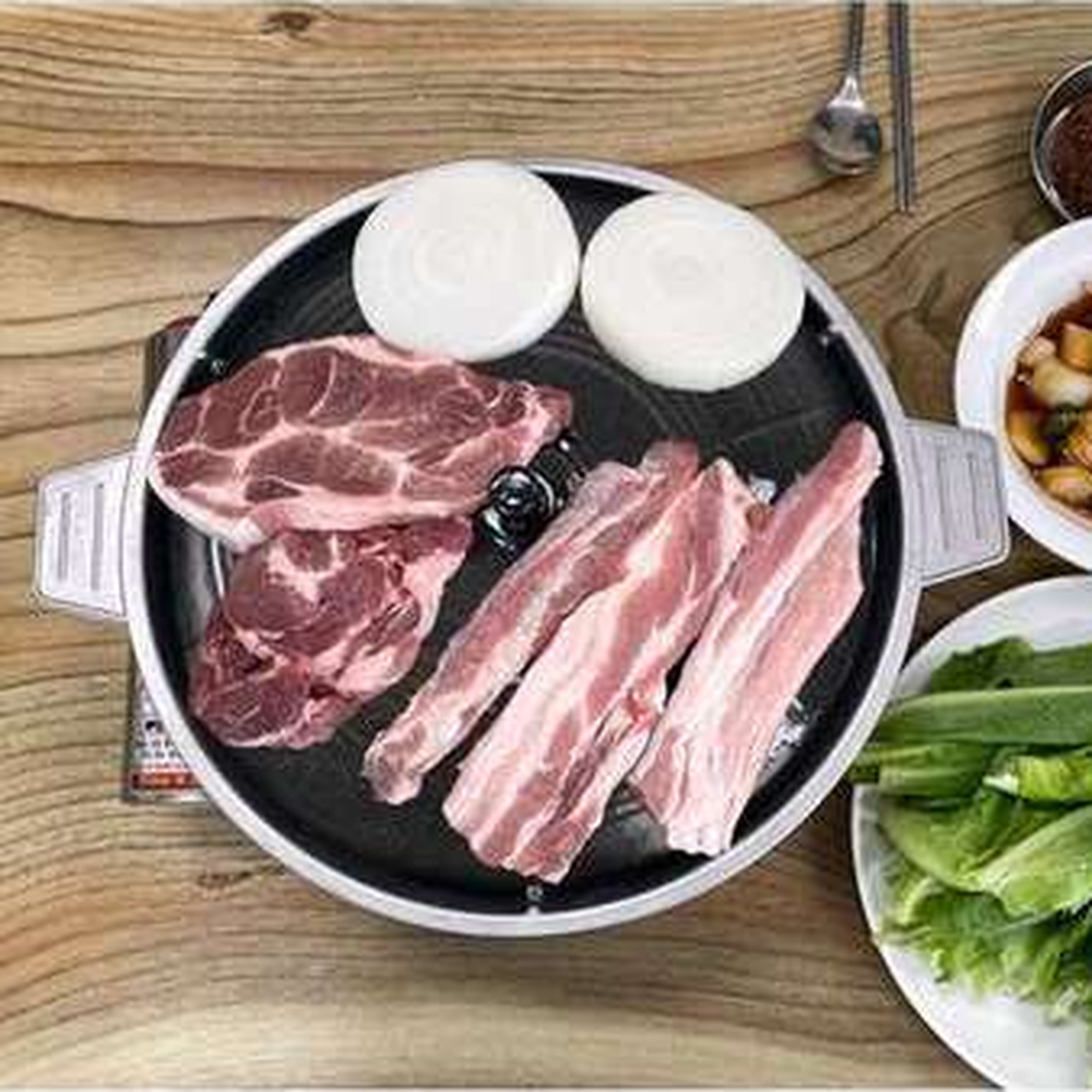 무쇠코팅바베큐용 캠핑그리들캠핑용솥뚜껑불판 국내제작야외활동무쇠불판 32호 - 상세 이미지 3