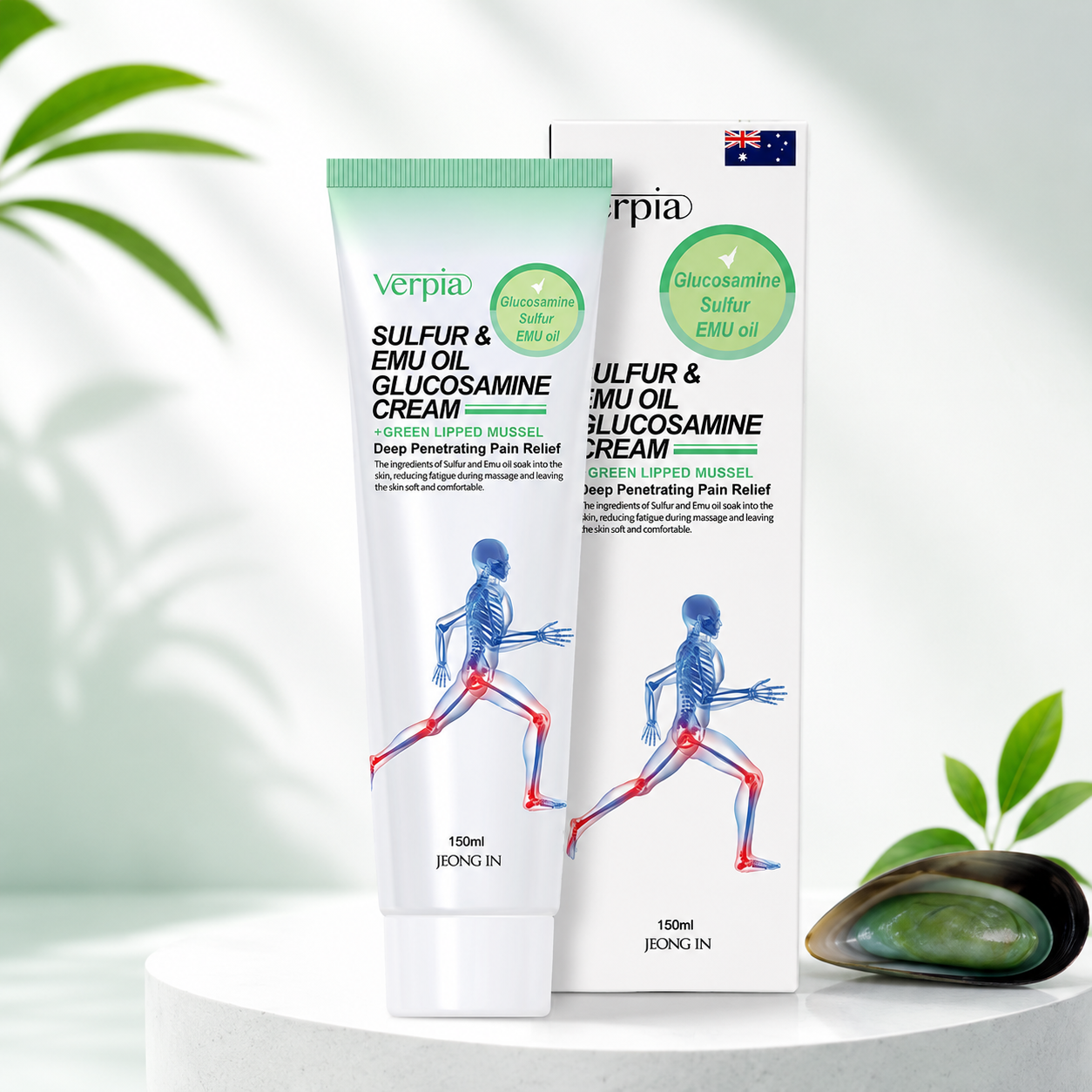 베르피아 글루코사민 크림 150ml 스포츠마사지 무릎 어깨 허리 엘보우 골프 크림 - 상세 이미지 3