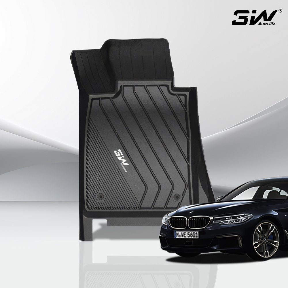 3W 에코라이너 TPE 카매트 3D 고무 바닥매트 BMW 5시리즈 G30, 운전석+조수석+뒷자석 - 상품 이미지