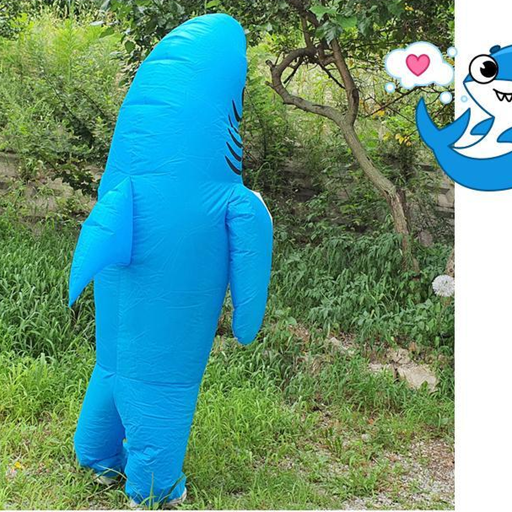 어린이집코스튬에어슈트 상어모양어린이집행사입는풍선옷 블루색상파티용의상상어슈트 - 상세 이미지 5