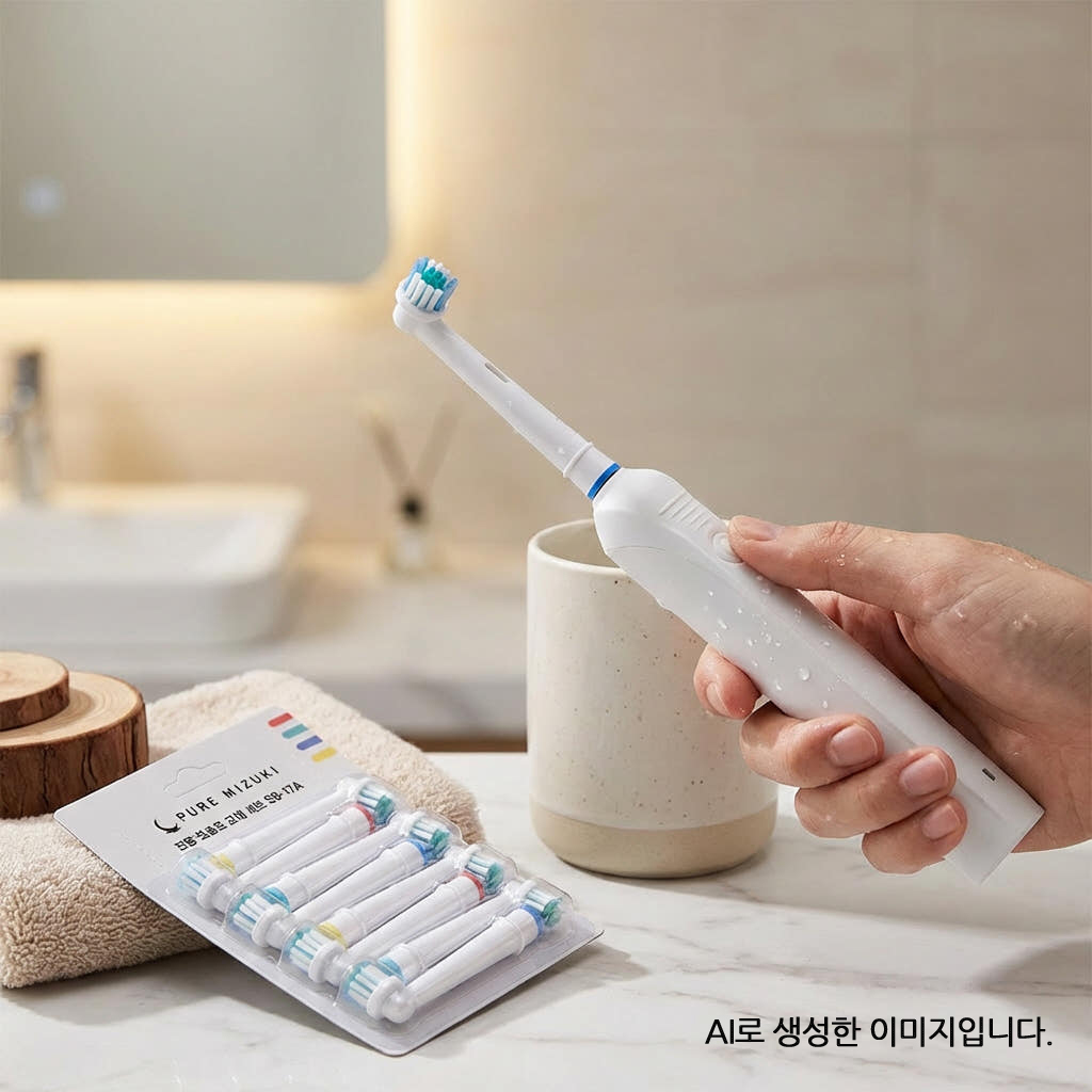 호환가능 퓨어미즈키 칫솔모 전동 칫솔 리필 호환모 8개입 - 상세 이미지 3