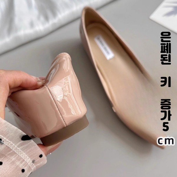 스틸레토 일자 리본 베이직 히든굽 봄 구두 오픈토 웨지힐 포인티드 토 5cm - 상세 이미지 2