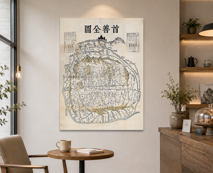김정호 대동여지도 전시 그림 액자 거실 안방 사무실 풍수 한국화 수묵화 중형 이미지 7