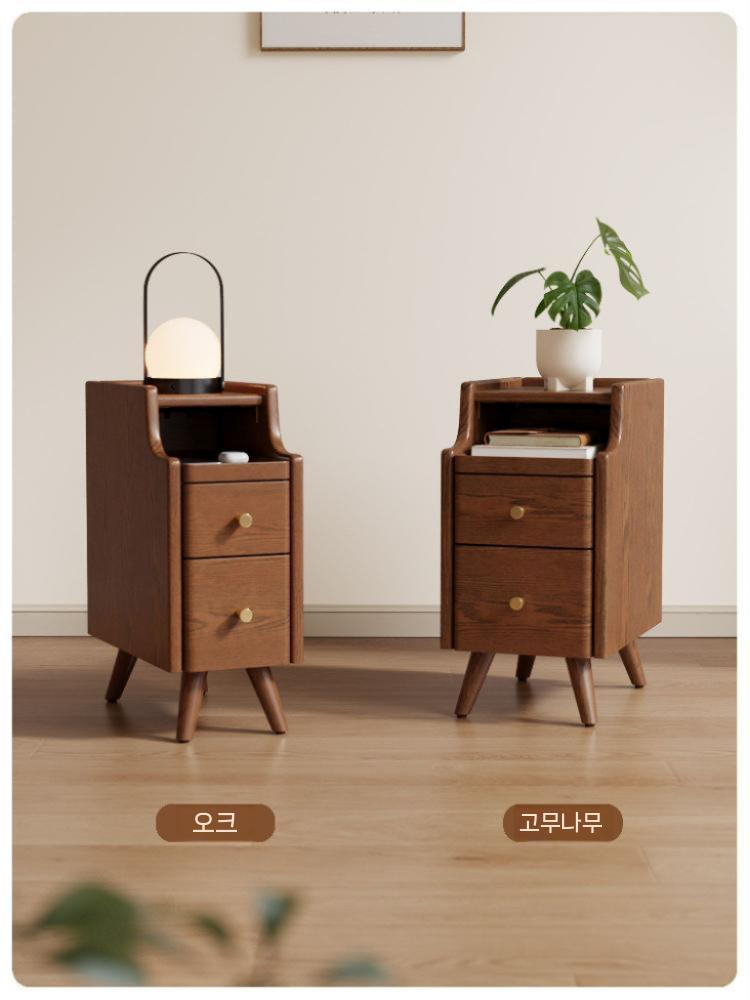 월넛 침대 협탁 틈새 서랍장 수납장 침실 엔틱 다용도 20CM 차림새 - 상세 이미지 4