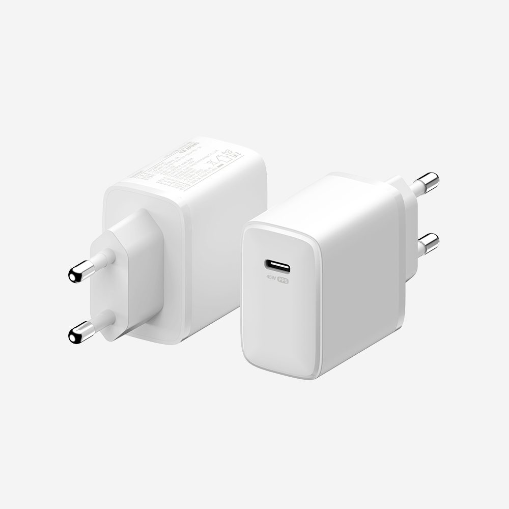 USB PD 45W PPS GaN 초고속 충전기 화이트 - 상품 이미지