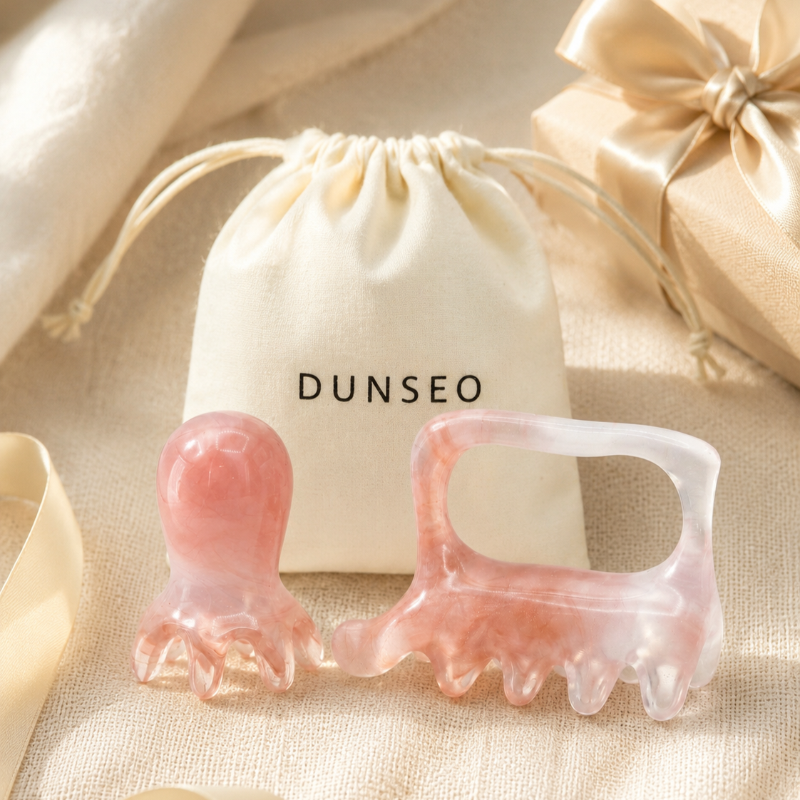 DUNSEO 문어 괄사 + 웨이브바디 괄사 + 파우치 set 두피 마사지기 몸 리프팅 림프 이미지 6