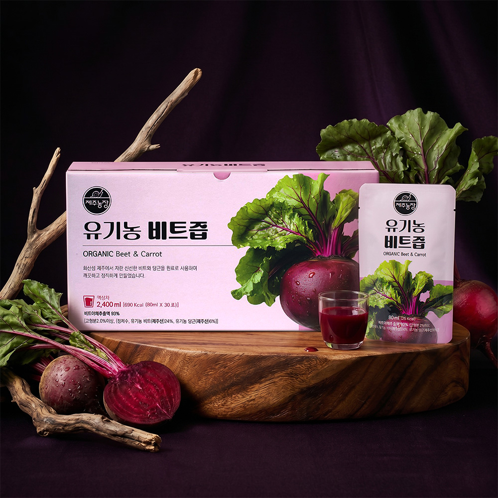 제주농장 유기농 레드비트즙 80ml x 30개입 - 상품 이미지