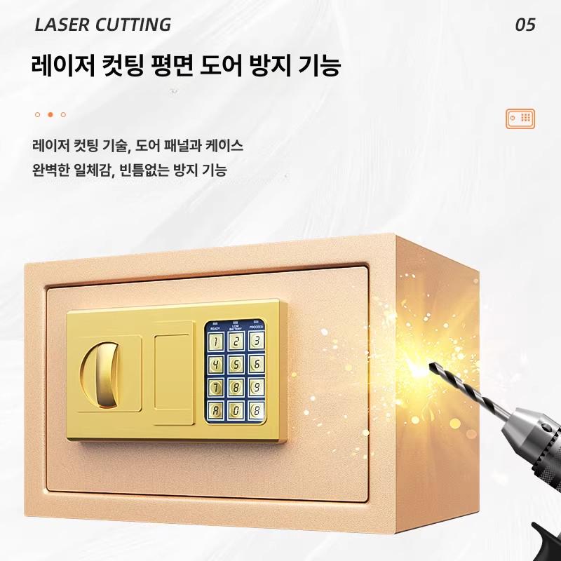 미니금고 소형 금고 가정용금고 가정용소형금고 골드/블랙/화이트/레드 23x17x17cm 골드 23x17x17cm - 상세 이미지 3