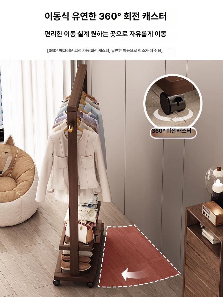 원목 행거 스탠드 옷걸이 시스템행거 스탠드행거 내추럴 85cm - 상세 이미지 3