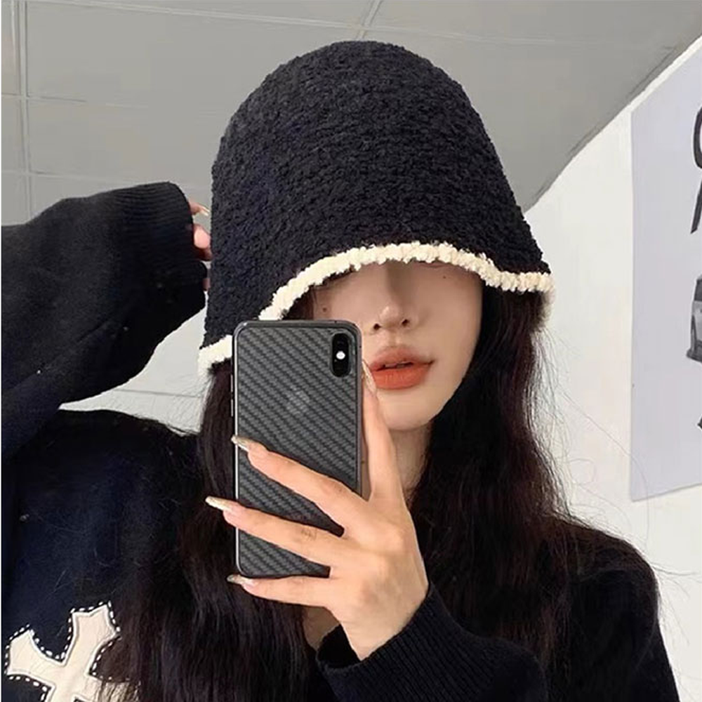 뽀글이재질여성패션버킷햇 겨울데일리룩겨울코디벙거지모자 얼굴작아보이는니트모자 - 상세 이미지 4