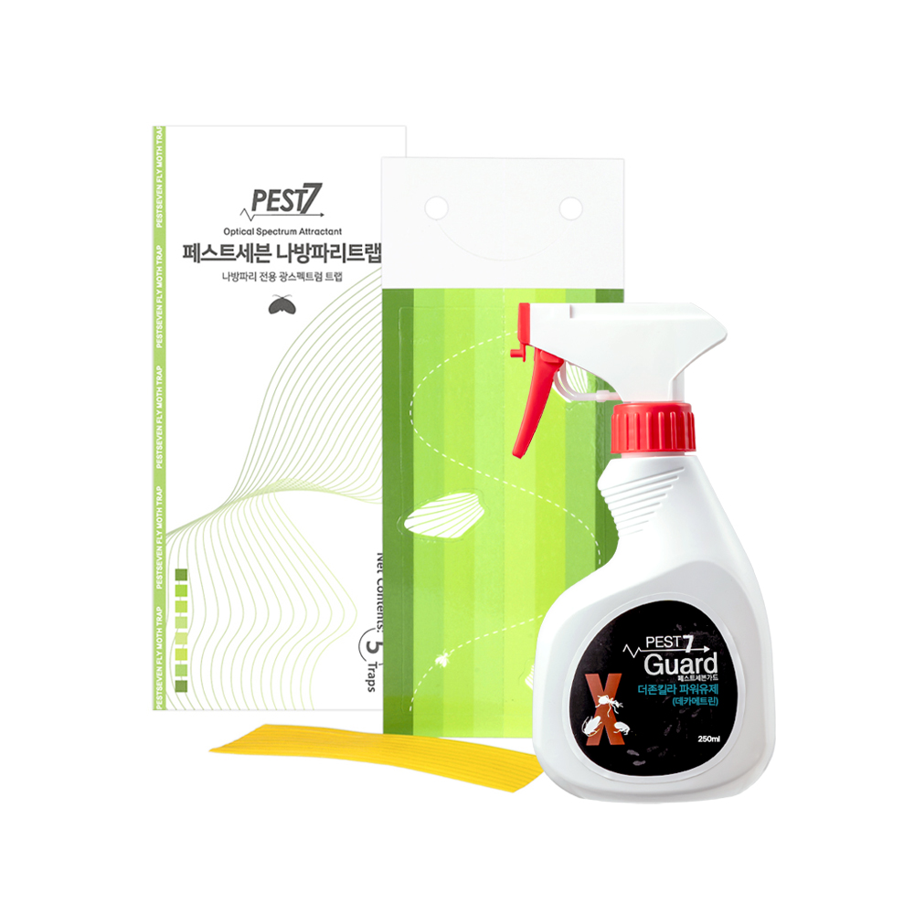 페스트세븐 가드250ml + 페스트세븐 나방파리트랩(5매입) 바퀴벌레약 퇴치 퇴치법 퇴치제 살충제 트랩 끈끈이 - 상품 이미지