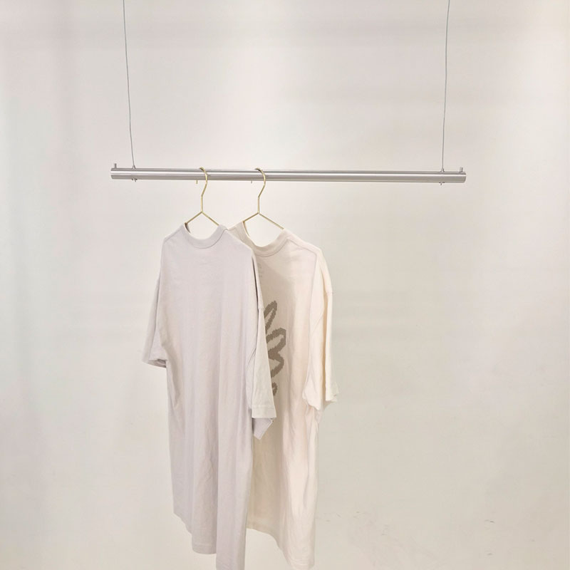 코코마블 천장형행거 스테인리스 와이어 옷가게 파이프 스텐 행거 80cm - 상품 이미지