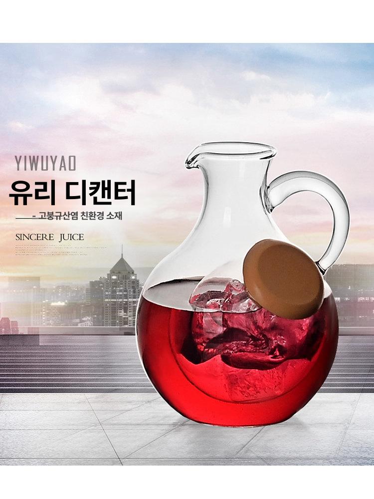 유리 디켄터 내열 음료 와인 보틀 투명 물병 홈카페 400ML - 상세 이미지 2