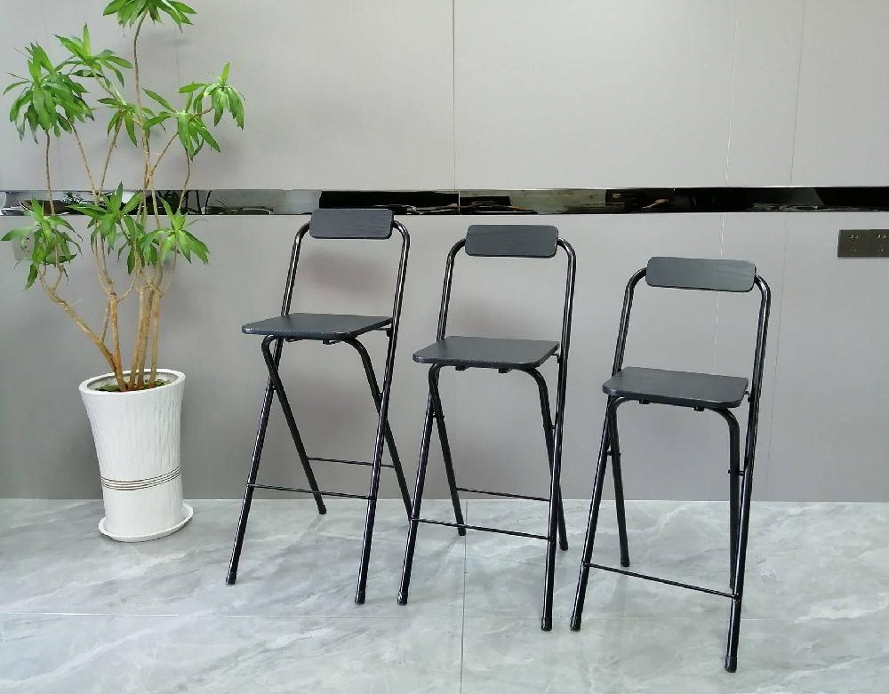 높은 접이식 의자 간이 체어 스툴 홈바 촬영 등받이 화이트 60CM - 상세 이미지 5