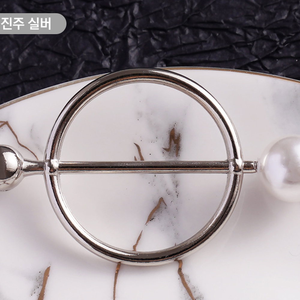 클로버디자인넥타이링스카프링 큐빅포인트넥장식스카프고리 진주장식코디악세서리쁘띠링 - 상세 이미지 5
