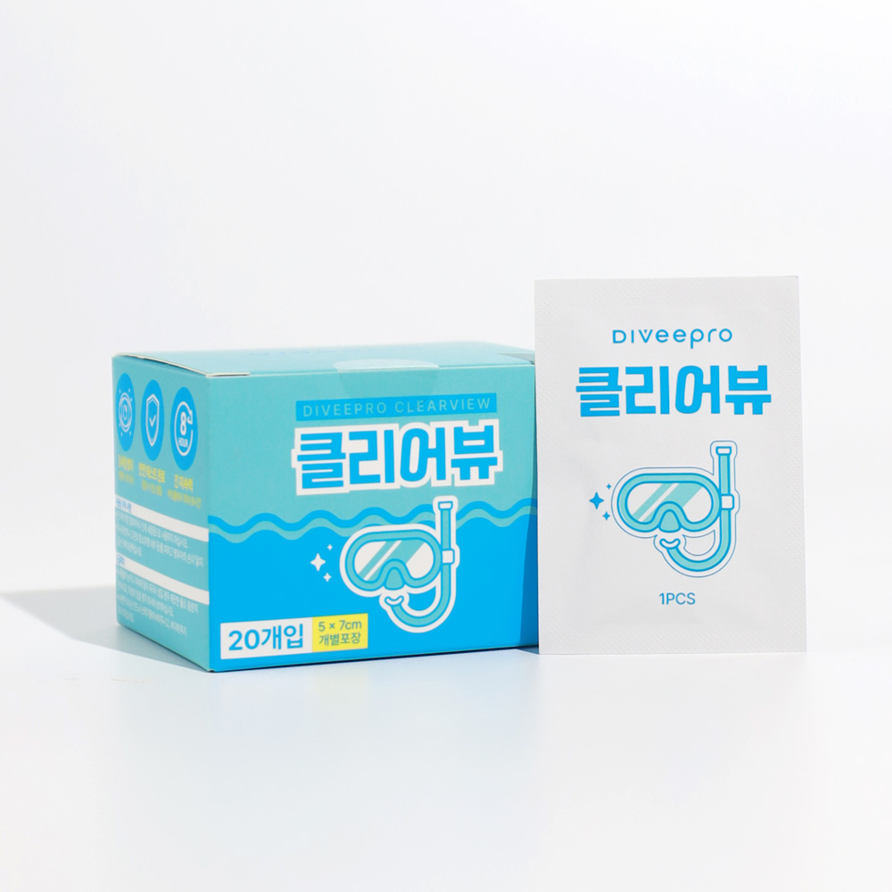 다이비프로 김서림방지 티슈 클리어뷰 안티포그 수경 물안경 스노쿨링마스크 렌즈용 수영 고글 - 상세 이미지 4