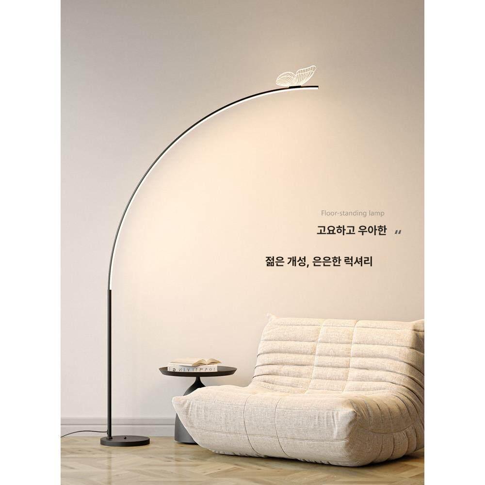 플로어 램프 블랙 아치형 LED 거실 침실 조명 무드등 A+리모컨 - 상세 이미지 4