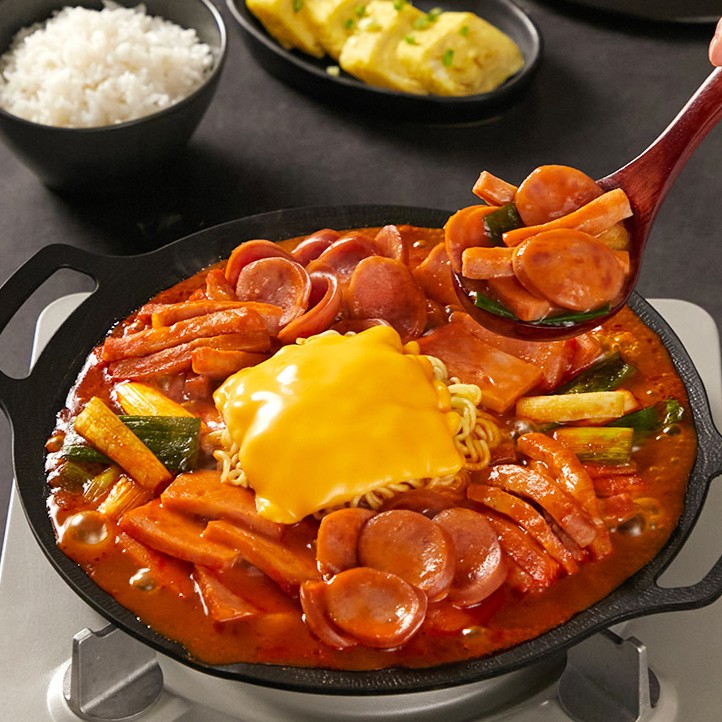 프리미엄 부대찌개 밀키트 간편국 즉석 국물 요리 실온보관 교동 450g 1개 - 상품 이미지