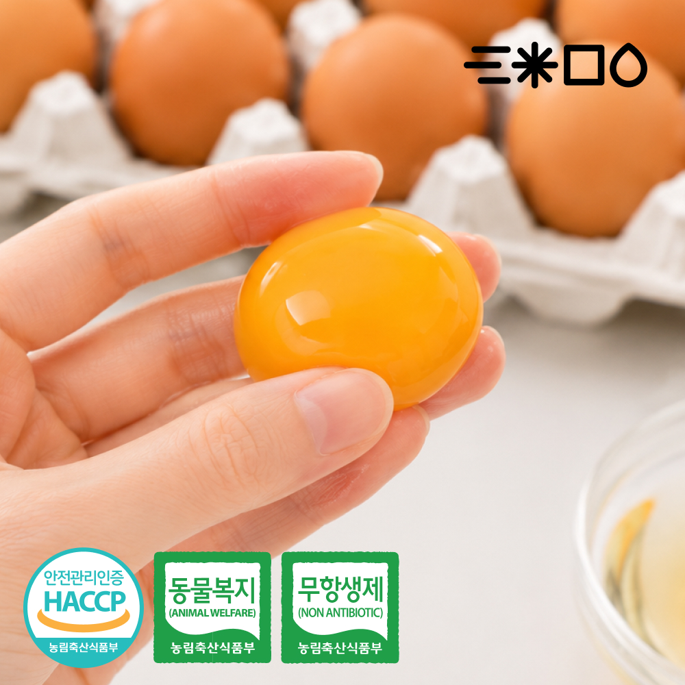 [삼초계란] 동물복지 무항생제 HACCP 난각번호 2번 신선한 유정란 20/40/60구 - 상세 이미지 2