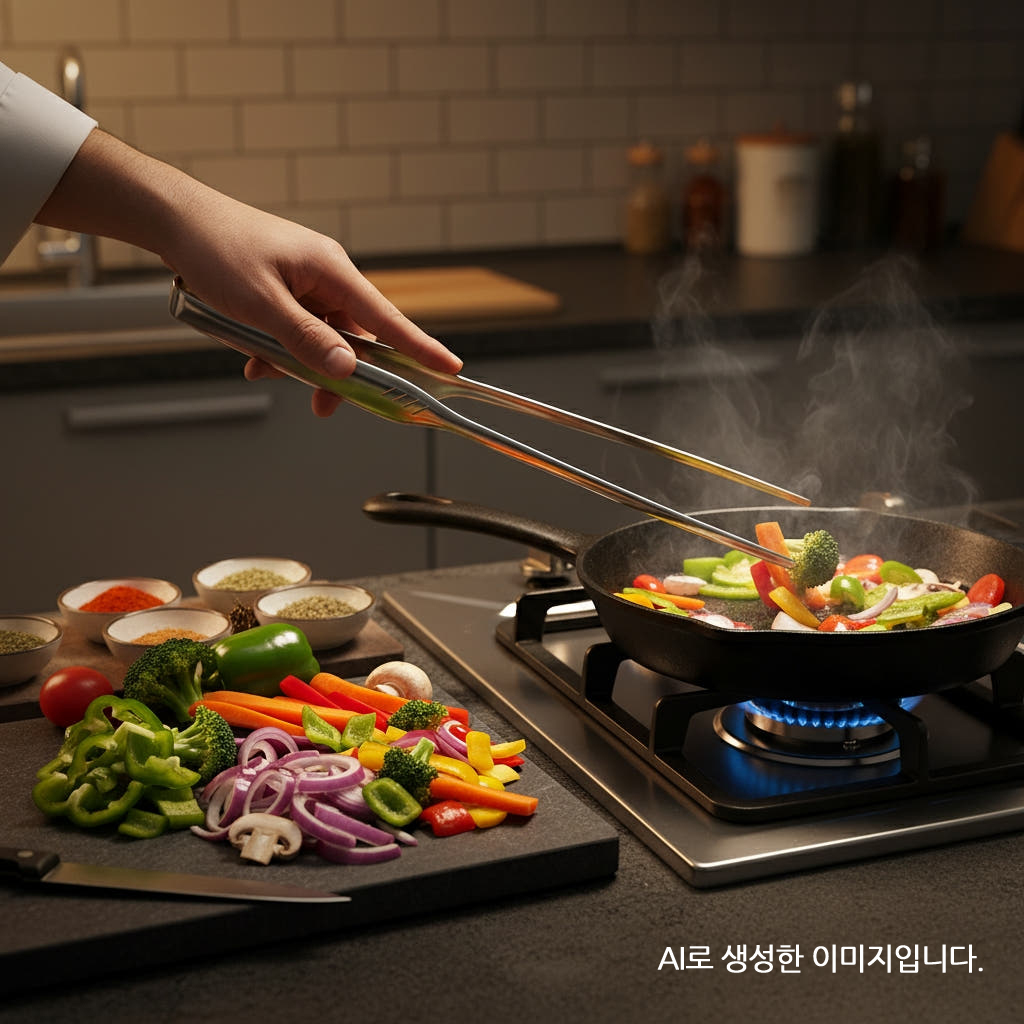 퓨어미즈키 올스텐 304 삼각 가위 집게 고기 핀셋 다용도 2개 세트 이미지 8